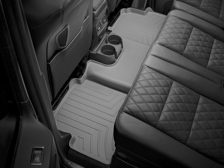 Floor Liner Molded Fit With Underside Nibs; With Channels And Reservoir To Direct And Hold Fluids With Embossed WeatherTech Logo; Gray; Thermoplastic Elastomer (TPE) Injection Molded Material; 1 Piece