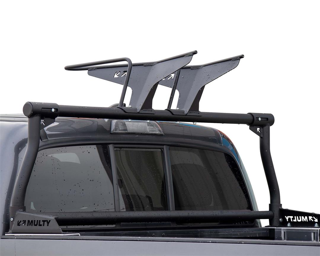 Bike Rack Bed Mount; Holds 2 Bikes Vertically; Cradle System With Straps; Non-Foldable; Texture Black Powder Coated; Aluminum; Additional Bike Rack Cradles Are Sold Separately To Carry Up To 4 Bikes