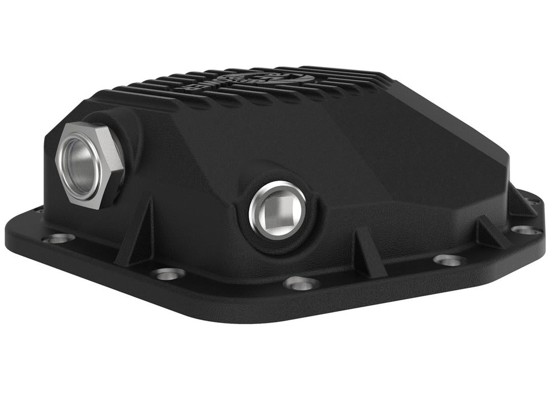 Differential Cover Dana M220; 12 Bolt; Without Girdle; Magnetic Drain Plug; With Fill Plug; Powder Coated; Black; Die Cast Aluminum; With 3 Quarts of Gear Oil