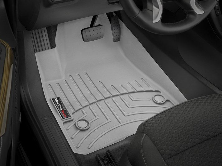 Floor Liner Molded Fit; With Channels And Reservoir To Direct And Hold Fluids With Applied WeatherTech Logo; Gray; Thermoplastic Polyolefin (TPO) Vacuum Formed Material; 2 Piece