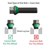 Lug Bolt 5 Lug Kit; 14 Millimeter x 1.25 Thread Size; 60 Degree Conical; Spline Drive; Acorn Duplex; 1.10 Inch Shank Length; 2.24 Inch Overall Length; 6 Spline Tool; With 20 Chrome Plated Carbon Steel Lug Bolts