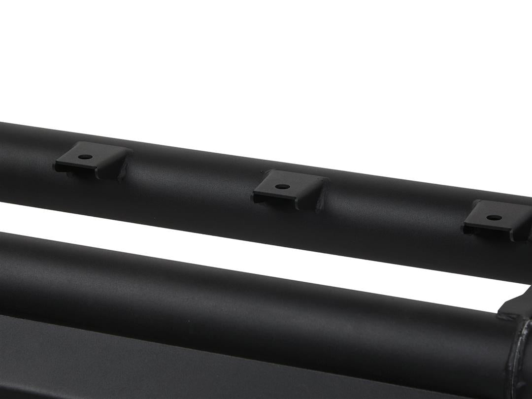 Truck Bed Bar 3 Inch Tubular Bar; Mounts Up To 4 Lights; Powder Coated; Black; Steel; With Quad LED Light Mount