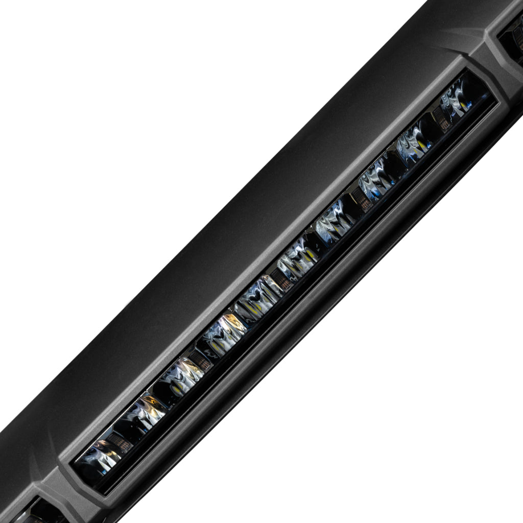 Light Bar LED Bulbs; Direct Fit; 240 Watts Power; 14 Amps At 12 Volt; 40 Degree Driving Beam; 18000 Raw Lumens; Clear Polycarbonate Lens; Black Aluminum Housing; Integrated Windshield Roof Mount; With Stainless Steel Anti-Fog Breather Valves; Requires Lig