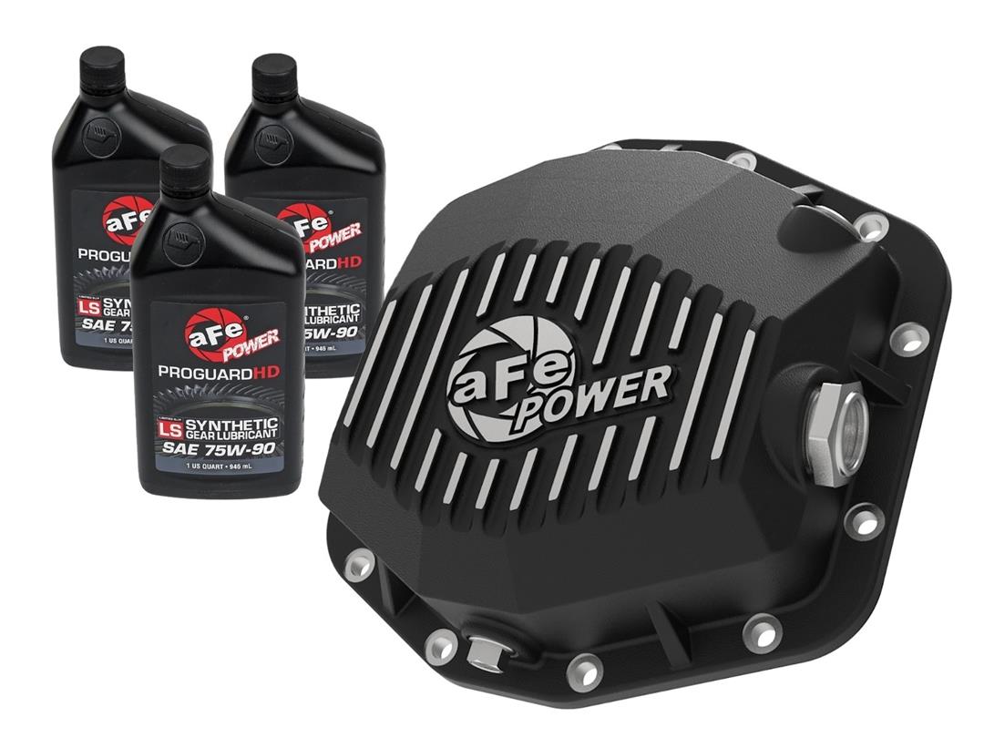 Differential Cover Dana M220; 12 Bolt; Without Girdle; Magnetic Drain Plug; With Fill Plug; Powder Coated; Black; Die Cast Aluminum; With 3 Quarts of Gear Oil