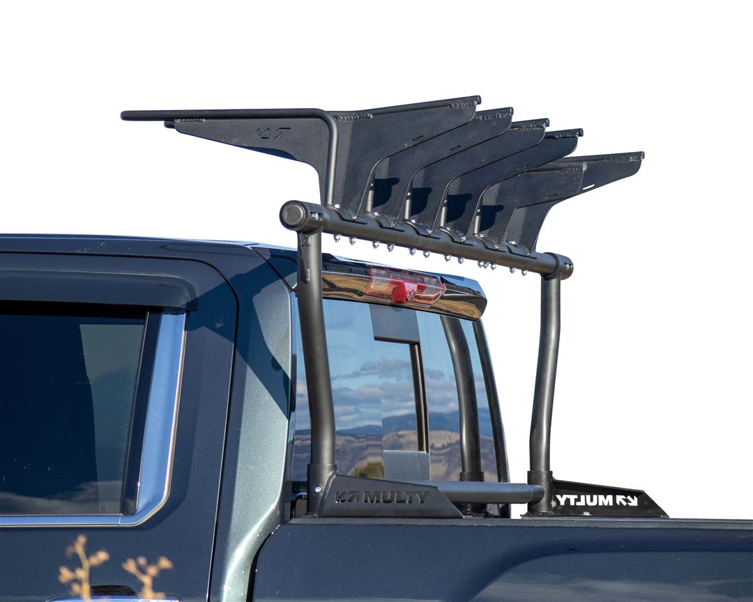 Bike Rack Bed Mount; Holds 2 Bikes Vertically; Cradle System With Straps; Non-Foldable; Texture Black Powder Coated; Aluminum; Additional Bike Rack Cradles Are Sold Separately To Carry Up To 6 Bikes