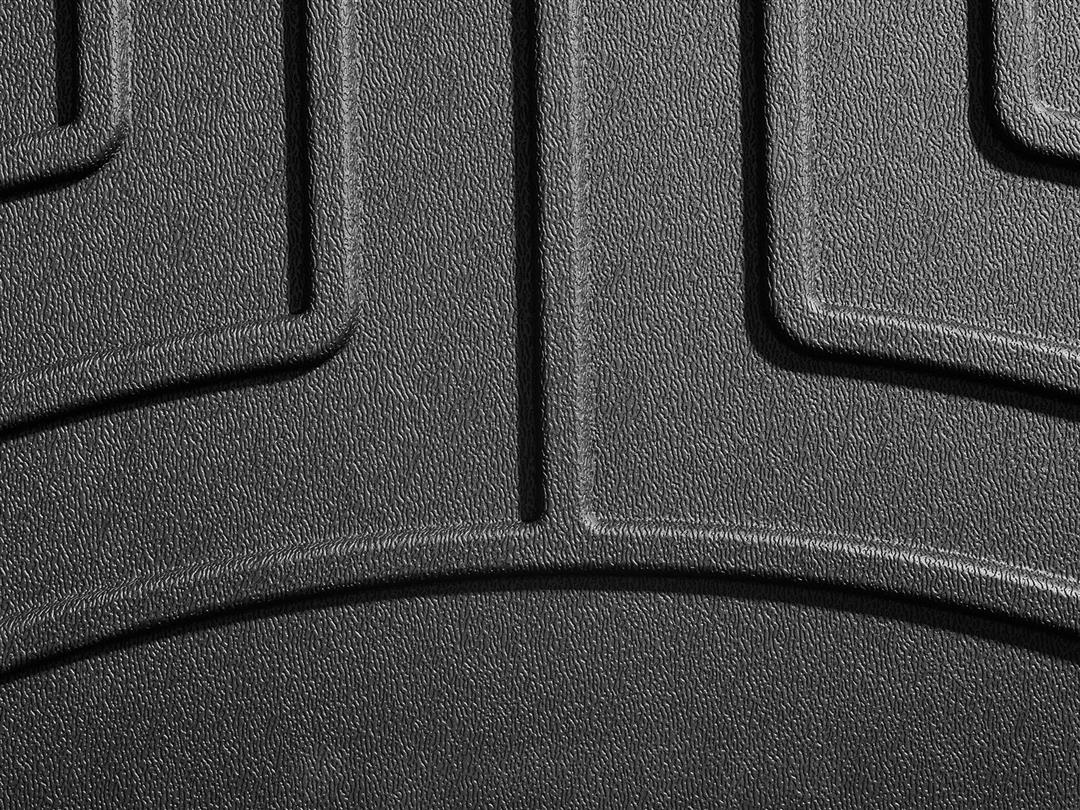 Floor Liner Molded Fit; With Channels And Reservoir To Direct And Hold Fluids With Applied WeatherTech Logo; Black; Thermoplastic Polyolefin (TPO) Vacuum Formed Material; 2 Piece