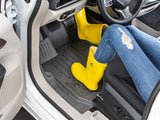 Floor Liner Molded Fit With Underside Nibs; With Channels And Reservoir To Direct And Hold Fluids With Embossed WeatherTech Logo; Black; Thermoplastic Elastomer (TPE) Injection Molded Material; 2 Piece