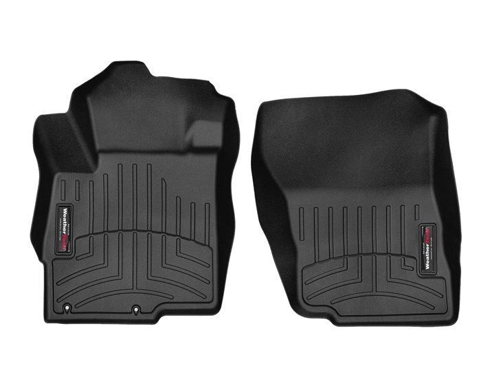 Floor Liner Molded Fit; With Channels And Reservoir To Direct And Hold Fluids With Applied WeatherTech Logo; Black; Thermoplastic Polyolefin (TPO) Vacuum Formed Material; 2 Piece