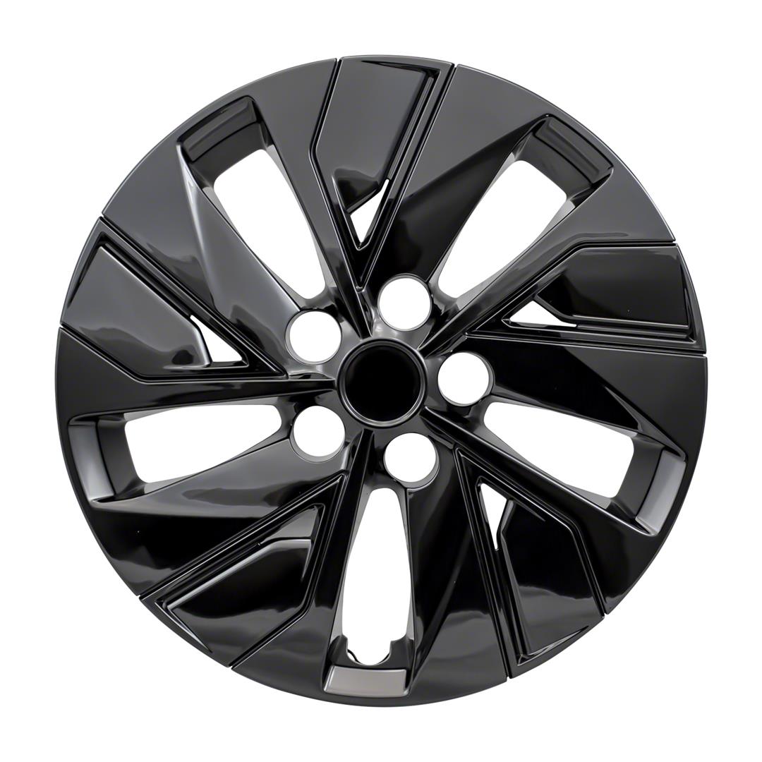 Wheel Cover 16 Inch; 5 Split Spoke; Painted; Gloss Black; Automotive Grade ABS; Set Of 4; Fits Over And Into OEM Wheel
