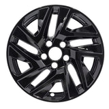 Wheel Skin 17 Inch; 5 Split Spoke; Snap-On Only; Gloss Black; ABS Plastic; Set Of 4