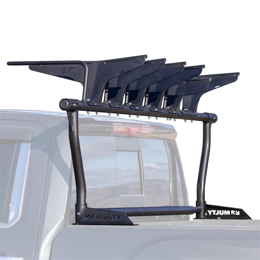Bike Rack Bed Mount; Holds 2 Bikes Vertically; Cradle System With Straps; Non-Foldable; Texture Black Powder Coated; Aluminum; Additional Bike Rack Cradles Are Sold Separately To Carry Up To 6 Bikes