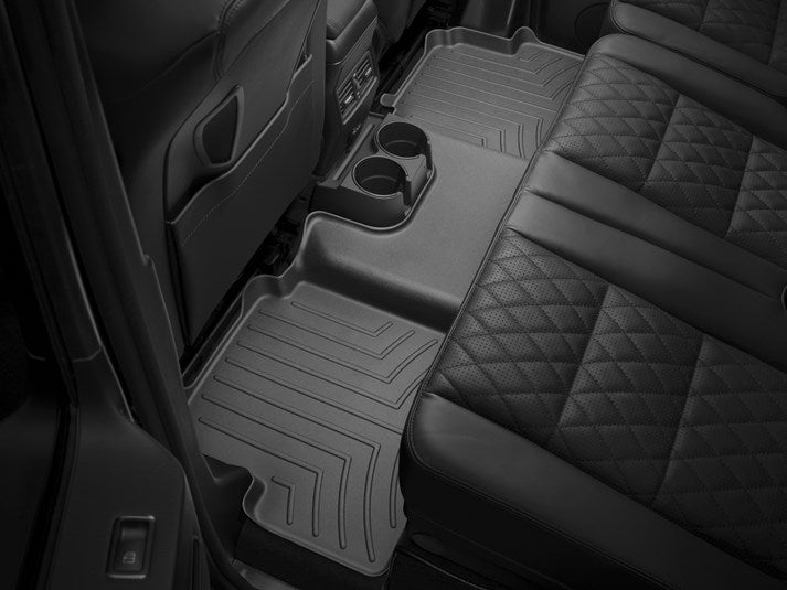 Floor Liner Molded Fit; With Channels And Reservoir To Direct And Hold Fluids With Applied WeatherTech Logo; Black; Thermoplastic Polyolefin (TPO) Vacuum Formed Material; 1 Piece