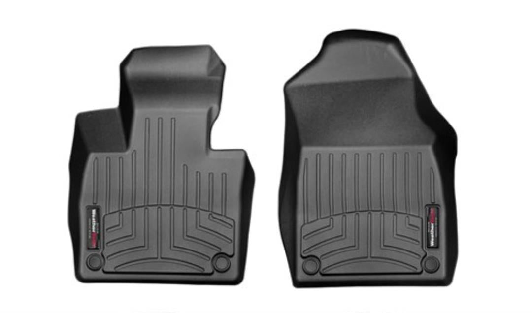 Floor Liner Molded Fit; With Channels And Reservoir To Direct And Hold Fluids With Applied WeatherTech Logo; Black; Thermoplastic Polyolefin (TPO) Vacuum Formed Material; 2 Piece
