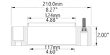 Wheel Adapter 8 x 165.1 Millimeter/ 8 x 6.50 Inch Axle Bolt Circle; 8 x 180 Millimeter/ 8 x 7.08 Inch Wheel Bolt Circle; Hub Centric; 14 Millimeter x 1.5 Thread Size Studs; 117.00 Inside Diameter Hub Size/ 124.10 Outside Diameter Hub Size; 2 Inch Thick; B