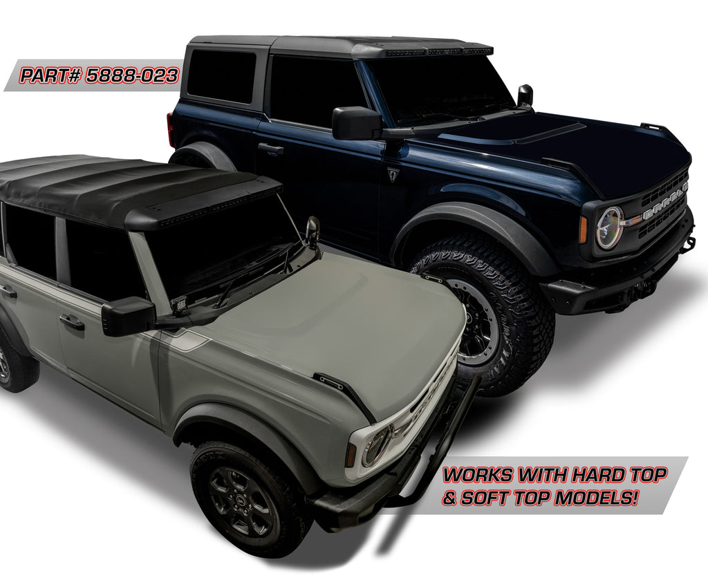 Light Bar LED Bulbs; Direct Fit; 240 Watts Power; 14 Amps At 12 Volt; 40 Degree Driving Beam; 18000 Raw Lumens; Clear Polycarbonate Lens; Black Aluminum Housing; Integrated Windshield Roof Mount; With Stainless Steel Anti-Fog Breather Valves; Requires Lig