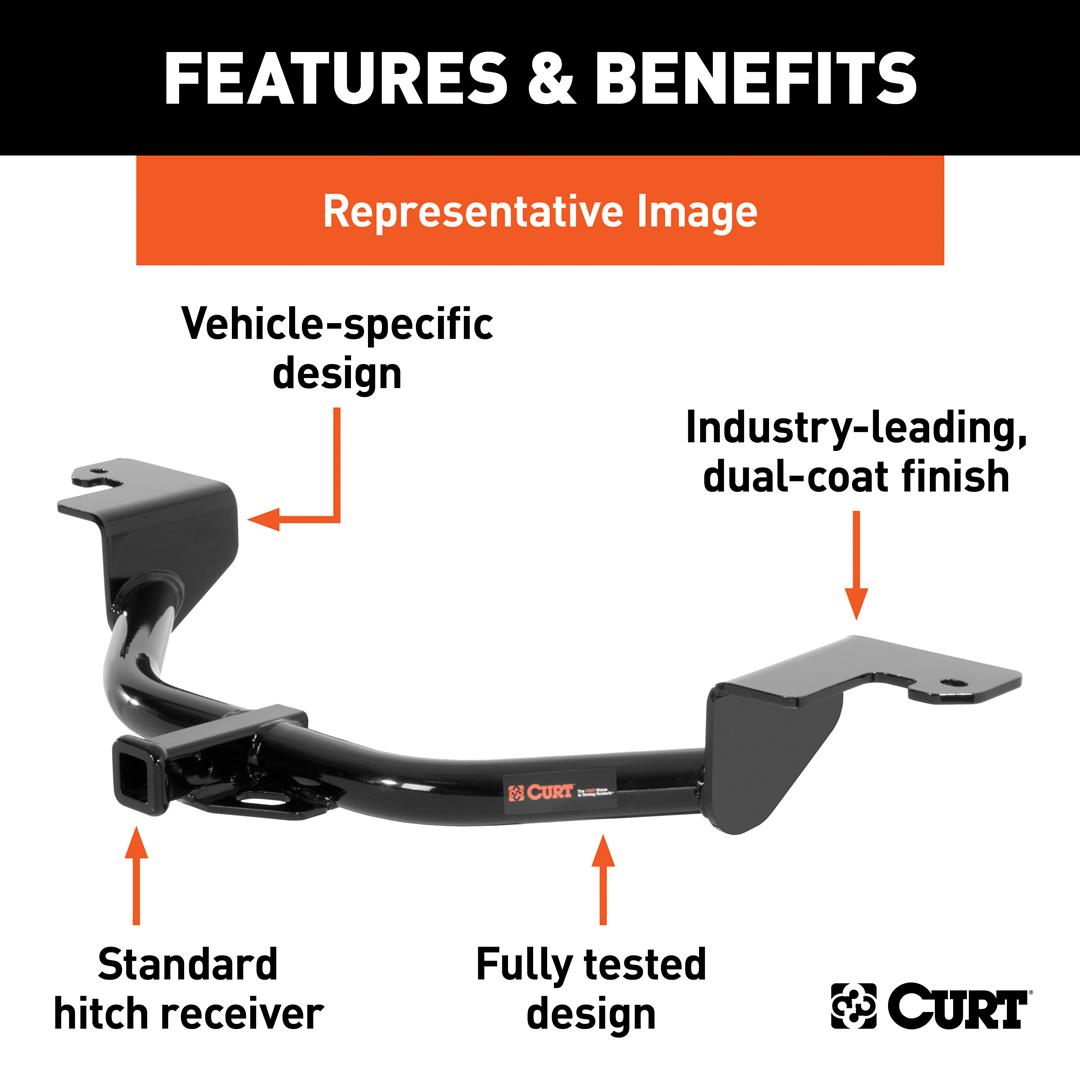 Trailer Hitch Rear Class II; Square Tube; 1-1/4 Inch Receiver; 3500 Pound Weight Carrying Capacity/ 350 Pound Tongue Weight