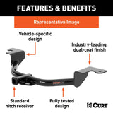 Trailer Hitch Rear Class II; Square Tube; 1-1/4 Inch Receiver; 3500 Pound Weight Carrying Capacity/ 350 Pound Tongue Weight