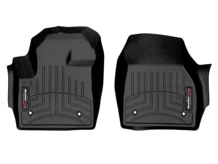 Floor Liner Molded Fit; With Channels And Reservoir To Direct And Hold Fluids With Applied WeatherTech Logo; Black; Thermoplastic Polyolefin (TPO) Vacuum Formed Material; 2 Piece