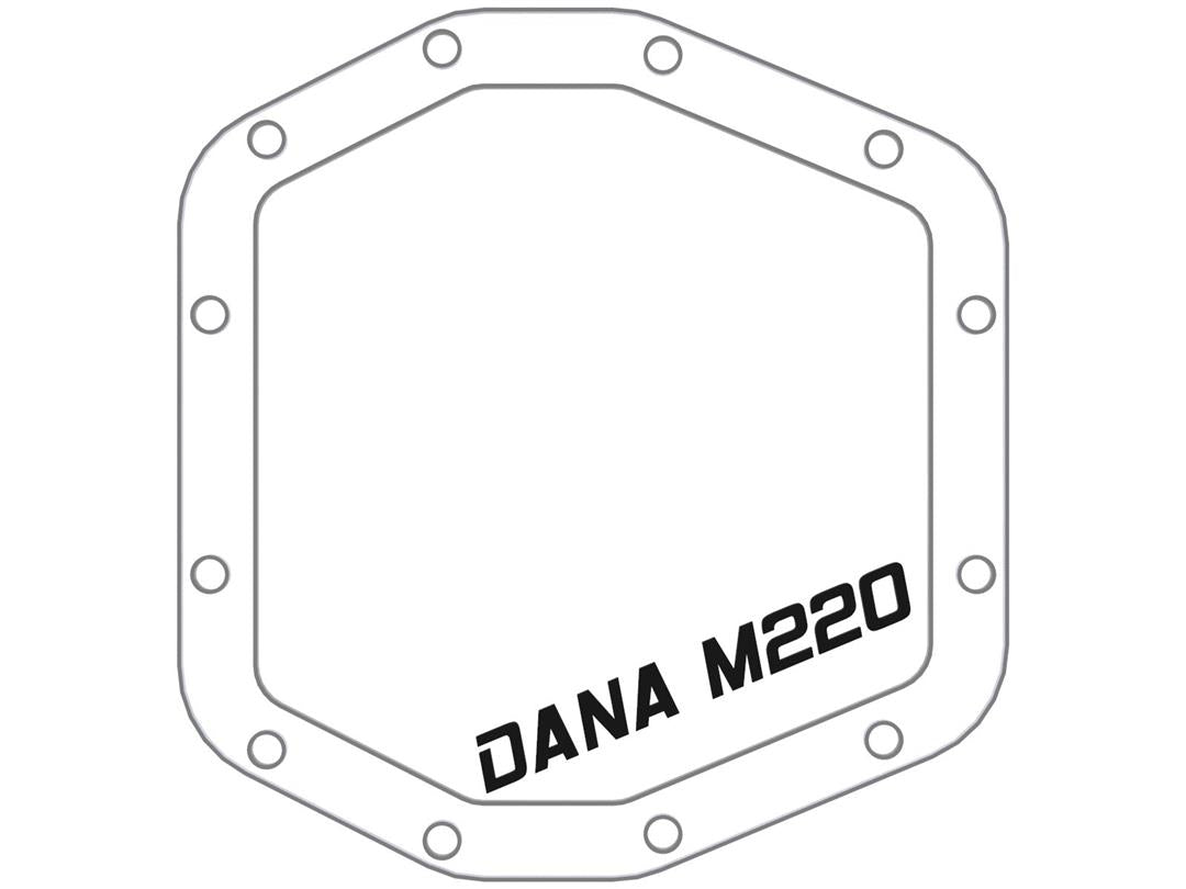 Differential Cover Dana M220; 12 Bolt; Without Girdle; Magnetic Drain Plug; With Fill Plug; Powder Coated; Black; Die Cast Aluminum; With 3 Quarts of Gear Oil