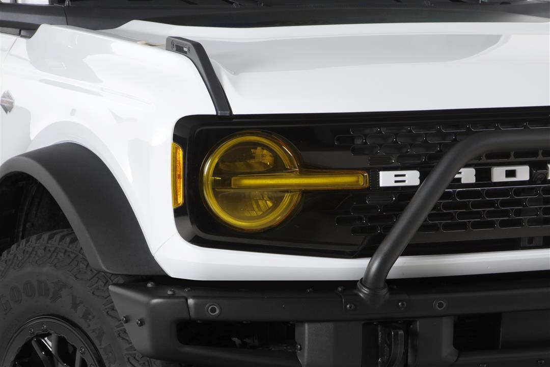 Headlight Cover Full Cover; Without Design; Transparent Yellow; Acrylic; Set Of 4