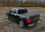 Tonneau Cover Soft Folding; 2 Folds/ 3 Panels; Not Hinged In Front; Lockable via Tailgate Lock; Black; Vinyl