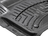 Floor Liner Molded Fit; With Channels And Reservoir To Direct And Hold Fluids With Applied WeatherTech Logo; Black; Thermoplastic Polyolefin (TPO) Vacuum Formed Material; 2 Piece