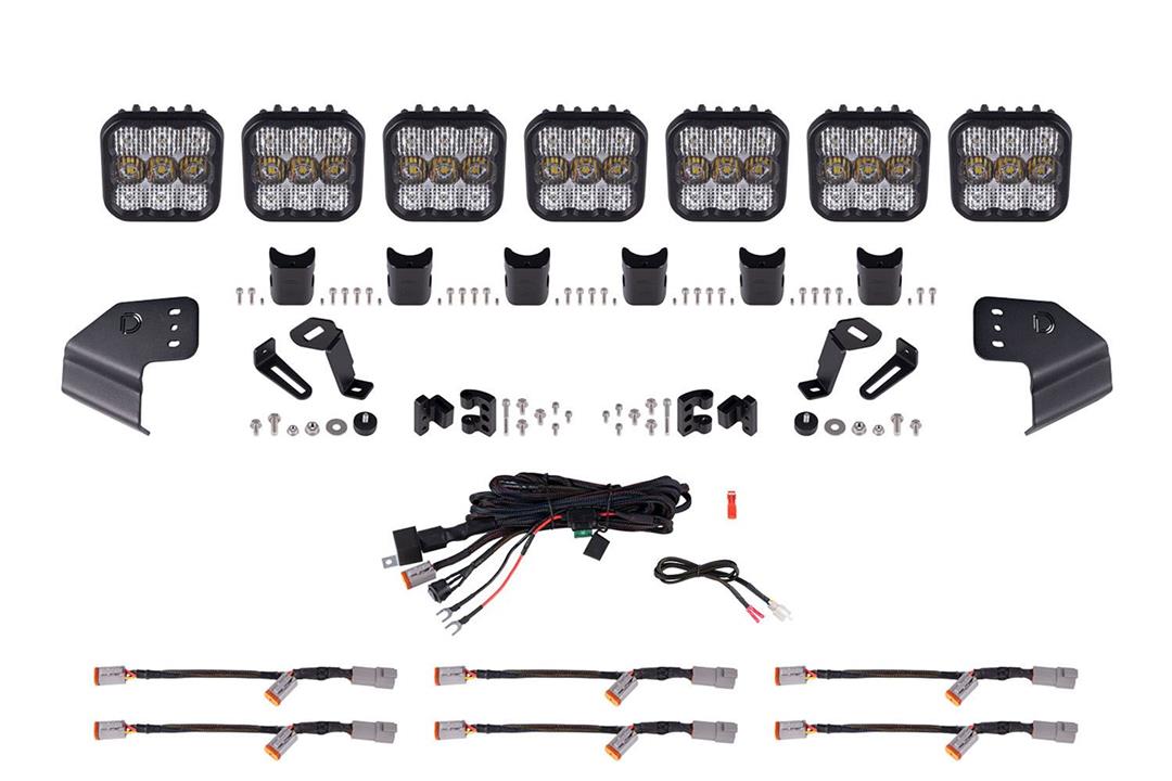 Light Bar LED Bulb; 37.5 Inch Length; White; 40 Watt Bulbs Amp Draw 2.75 AMP At 12.8 Volts; Driving And Flood Combo Beam; 4800 Raw Lumens; Polycarbonate Lens; Black Housing; Windshield Frame; With Two Application-Specific Heavy-Duty Steel Brackets/ Seven