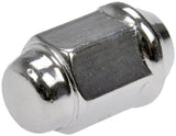 Lug Nut OE Replacement; 1.417 Inch Overall Length; 19 Millimeter Hex Size; 60 Degree Conical Seat; Boxed; Chrome; Closed End; Direct Replacement; Dome Top Capped Nut; M12-1.50 Thread Size; Right Hand Thread; Set of 10; Steel