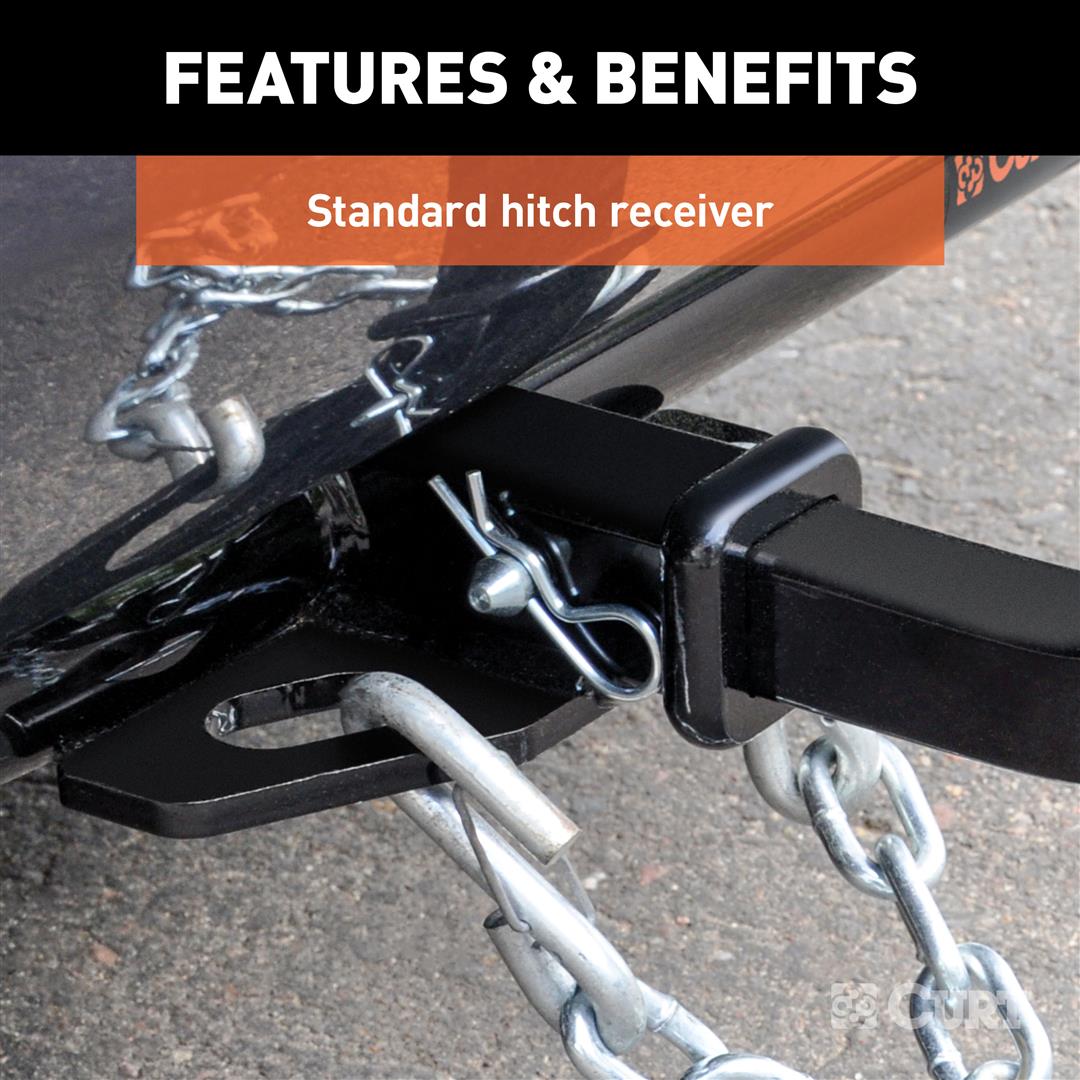 Trailer Hitch Rear Class II; Square Tube; 1-1/4 Inch Receiver; 3500 Pound Weight Carrying Capacity/ 350 Pound Tongue Weight