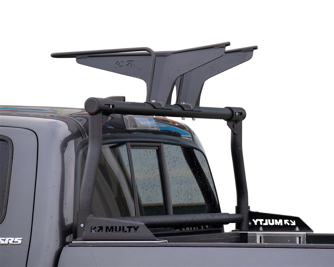 Bike Rack Bed Mount; Holds 2 Bikes Vertically; Cradle System With Straps; Non-Foldable; Texture Black Powder Coated; Aluminum; Additional Bike Rack Cradles Are Sold Separately To Carry Up To 4 Bikes