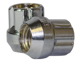 Lug Nut 14 Millimeter X 2 Thread Size; 60 Degree Conical; Open End; 1 Inch Overall Length; Spline Drive; Requires 6 Spline Tool (See Required Parts); Chrome Plated; Carbon Steel; Single