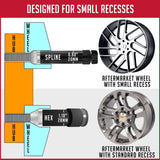 Lug Nut 12 Millimeter X 1.5 Thread Size; 60 Degree Conical Bulge; Acorn; 1.38 Inch Overall Length; Spline Drive; Requires 6 Spline Tool (See Required Parts); Black; Carbon Steel; Single