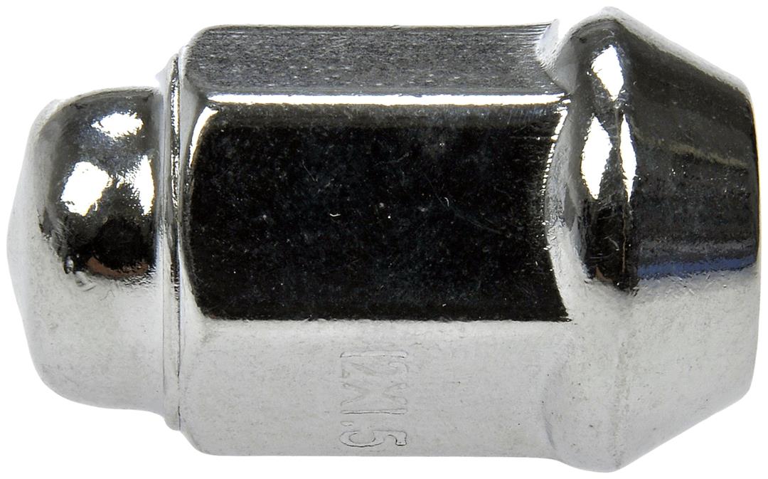 Lug Nut OE Replacement; 1.417 Inch Overall Length; 19 Millimeter Hex Size; 60 Degree Conical Seat; Boxed; Chrome; Closed End; Direct Replacement; Dome Top Capped Nut; M12-1.50 Thread Size; Right Hand Thread; Set of 10; Steel