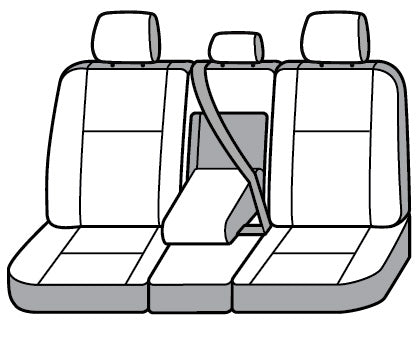Seat Cover Seat Style GD - 40/20/40 Split Bench With 3 Adjustable Headrests; Polycotton; Gray; Single