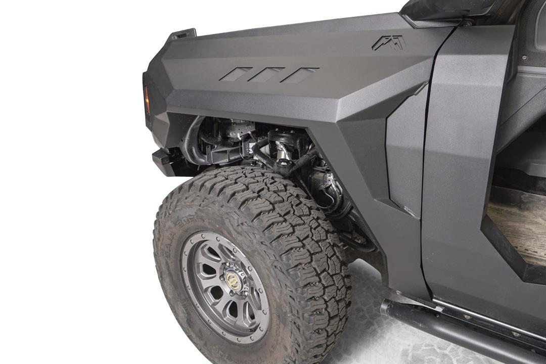 Fender Powder Coated; Matte Black; Steel; Set Of 2; With Front Fender Vents; For 35 Inch Tire