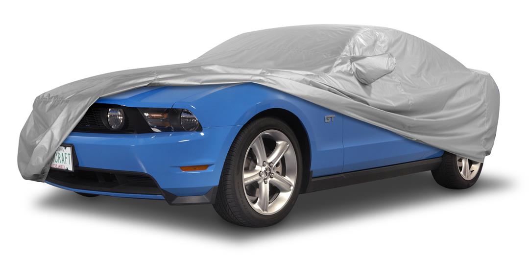 Car Cover All-Weather Proof; Silver; Woven Fabric; With 2 Mirror Pockets
