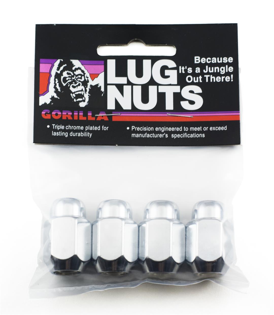 Lug Nut 12 Millimeter X 1.5 Thread Size; Conical Seat; For Use With Steel Wheels Only; 1.4 Inch Overall Length; 13/16 Inch Hex Size; Chrome Plated; Steel; Pack Of 4 With Bagged Packaging