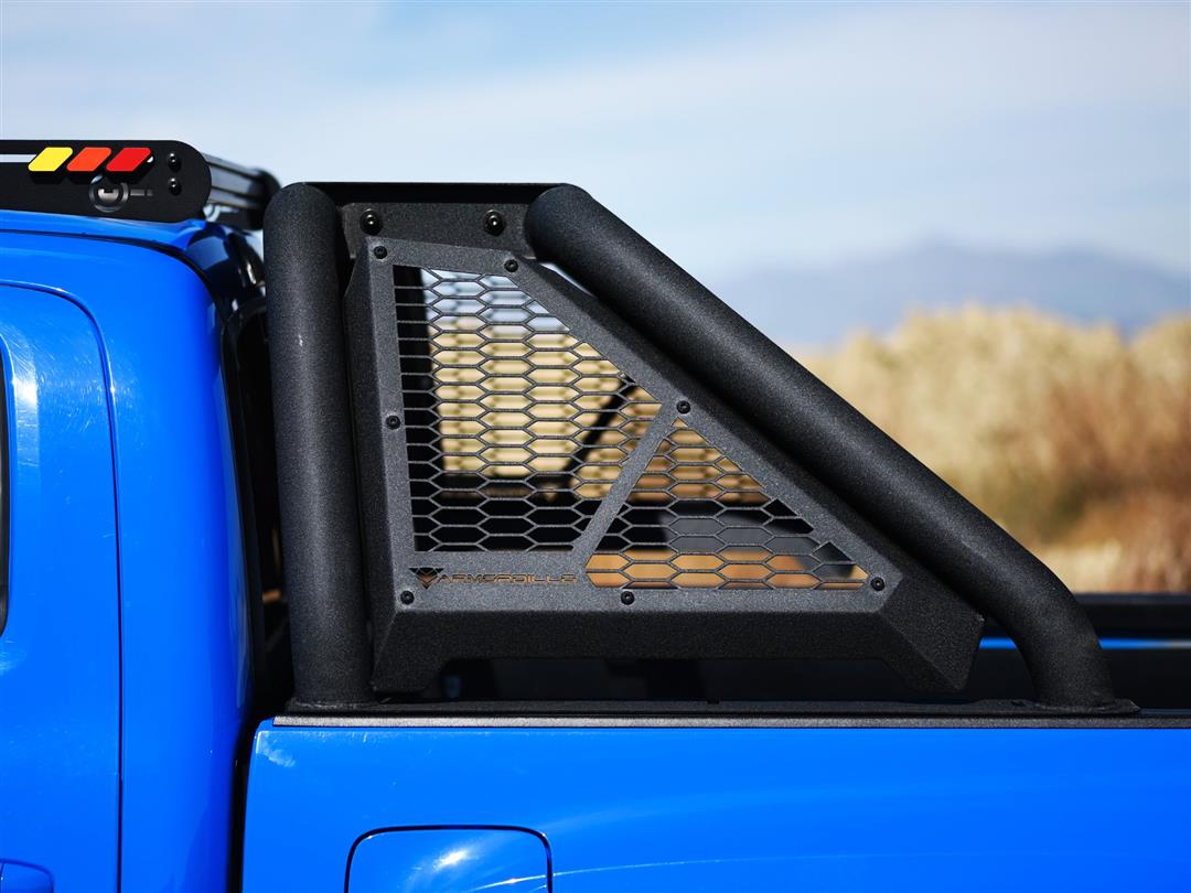 Truck Bed Bar Modular Style; Mounts Up To 4 Lights; Powder Coated; Black; Steel