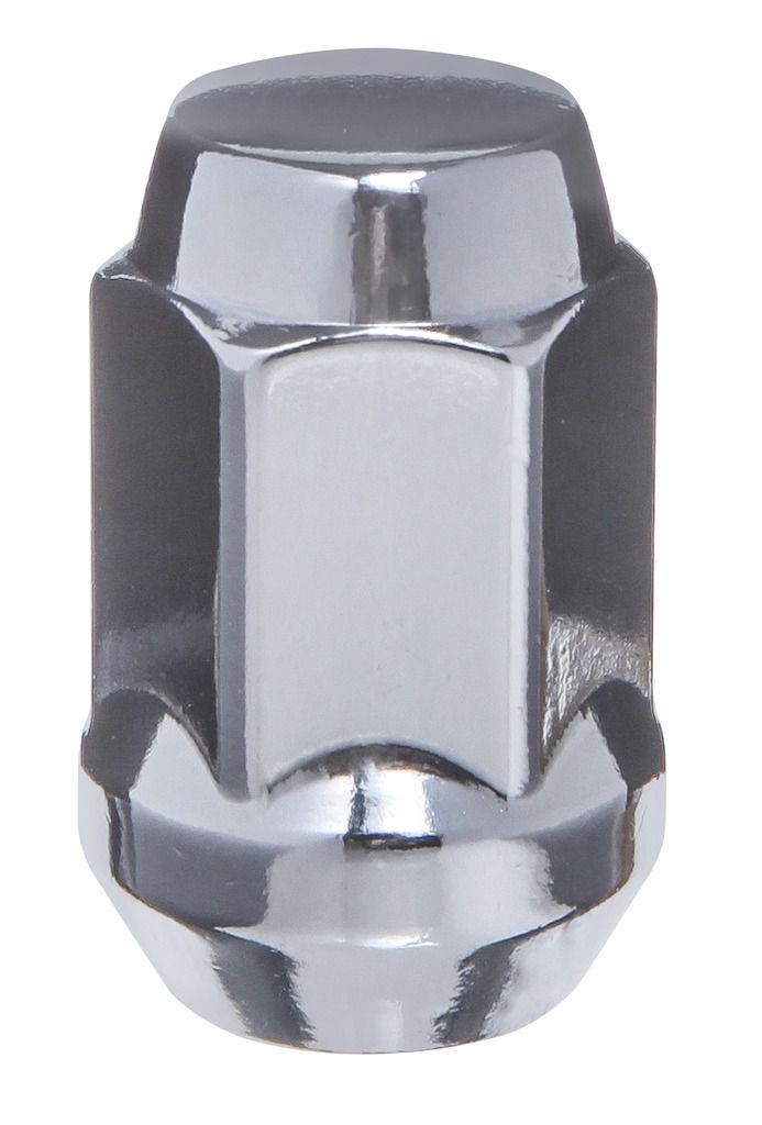 Lug Nut 12 Millimeter x 1.25 Thread Size; 60 Degree Conical; Acorn; 1.38 Inch/ 35 Millimeter Overall Length; 3/4 Inch Hex Size; Chrome Plated; Steel; Pack Of 4