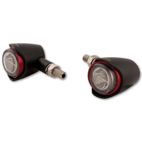 HIGHSIDER Akron X Led Turn Signal Pair Smoked Lens Black/Red for Powersports