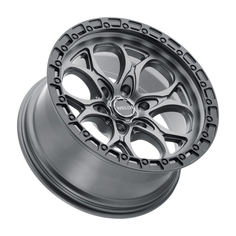 Weld W107 18X9 Ledge 6X135 ET20 BS5.75 Satin Gun / Black Ring 87.1
