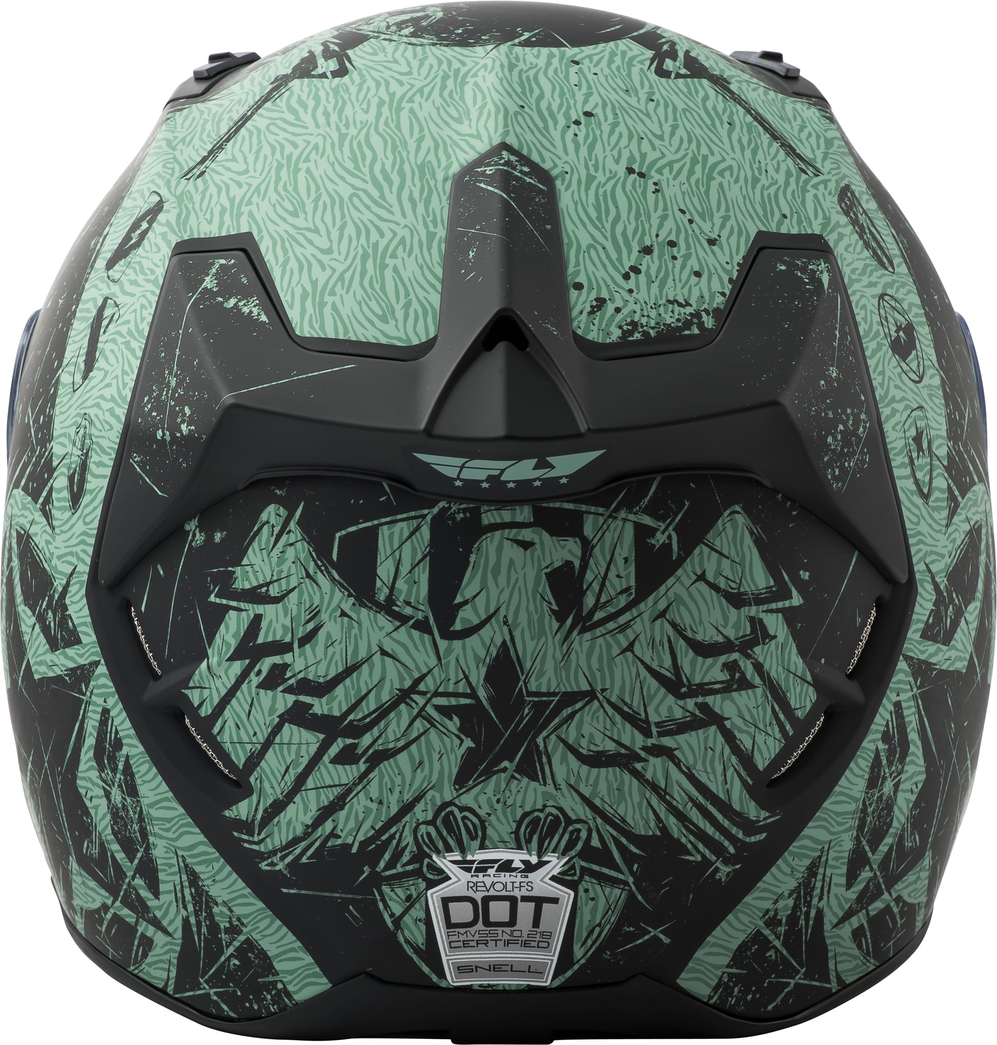 FLY RACING Helmet: Revolt Liberator Helmet Matte Black/Green Xs