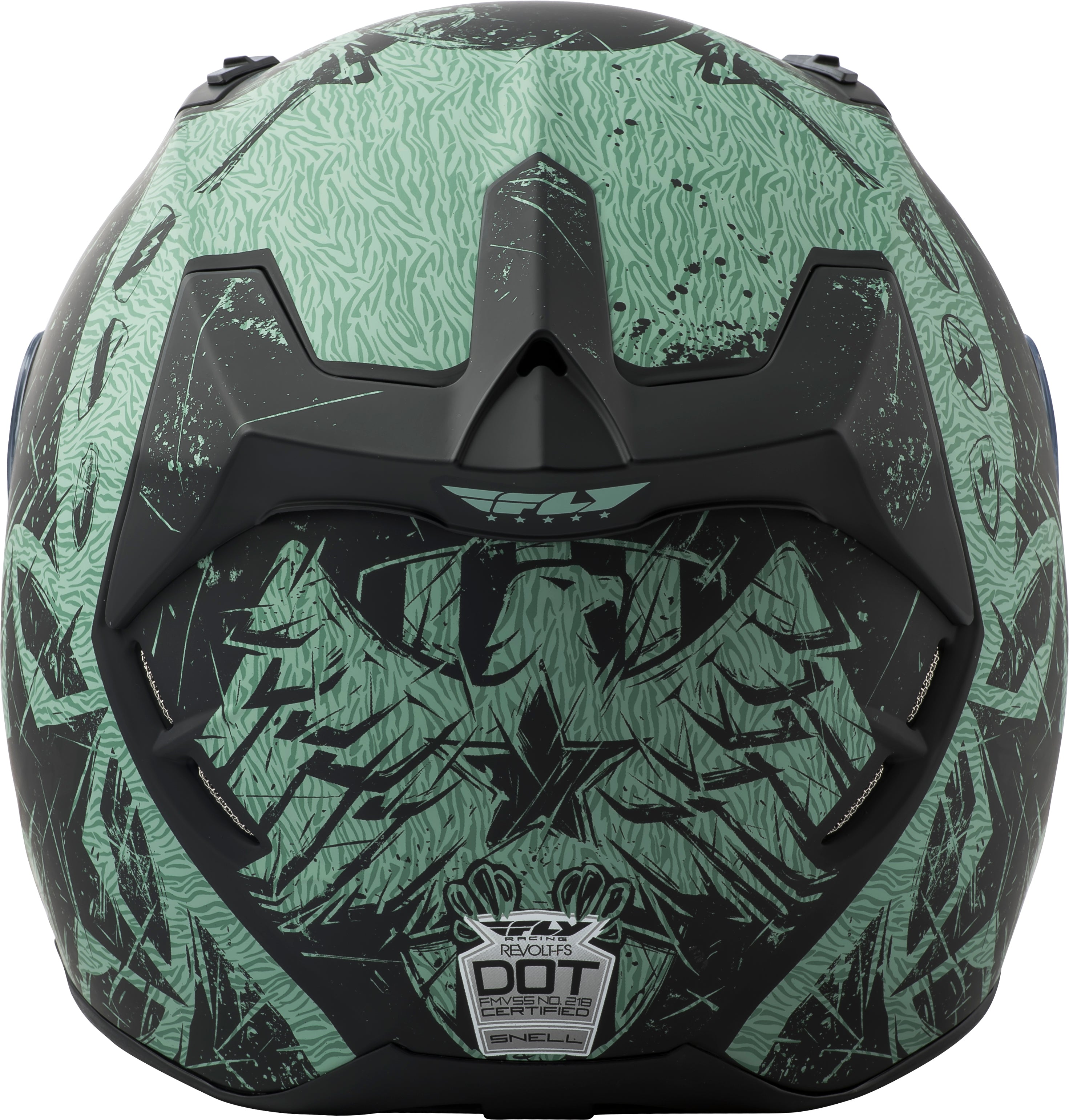 FLY RACING Helmet: Revolt Liberator Helmet Matte Black/Green Xs