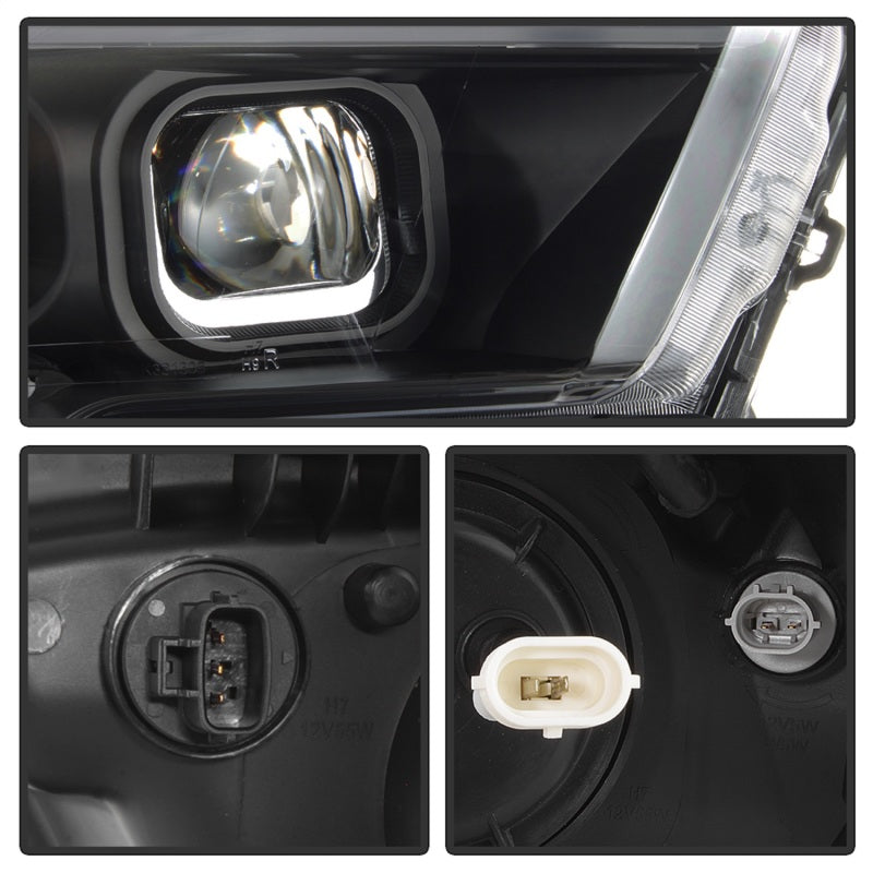 xTune 16-18 Toyota Tacoma SR/SR5 DRL Proj Headlights w/Turn Signal - Blk (PRO-JH-TTA16-SR-BK) 