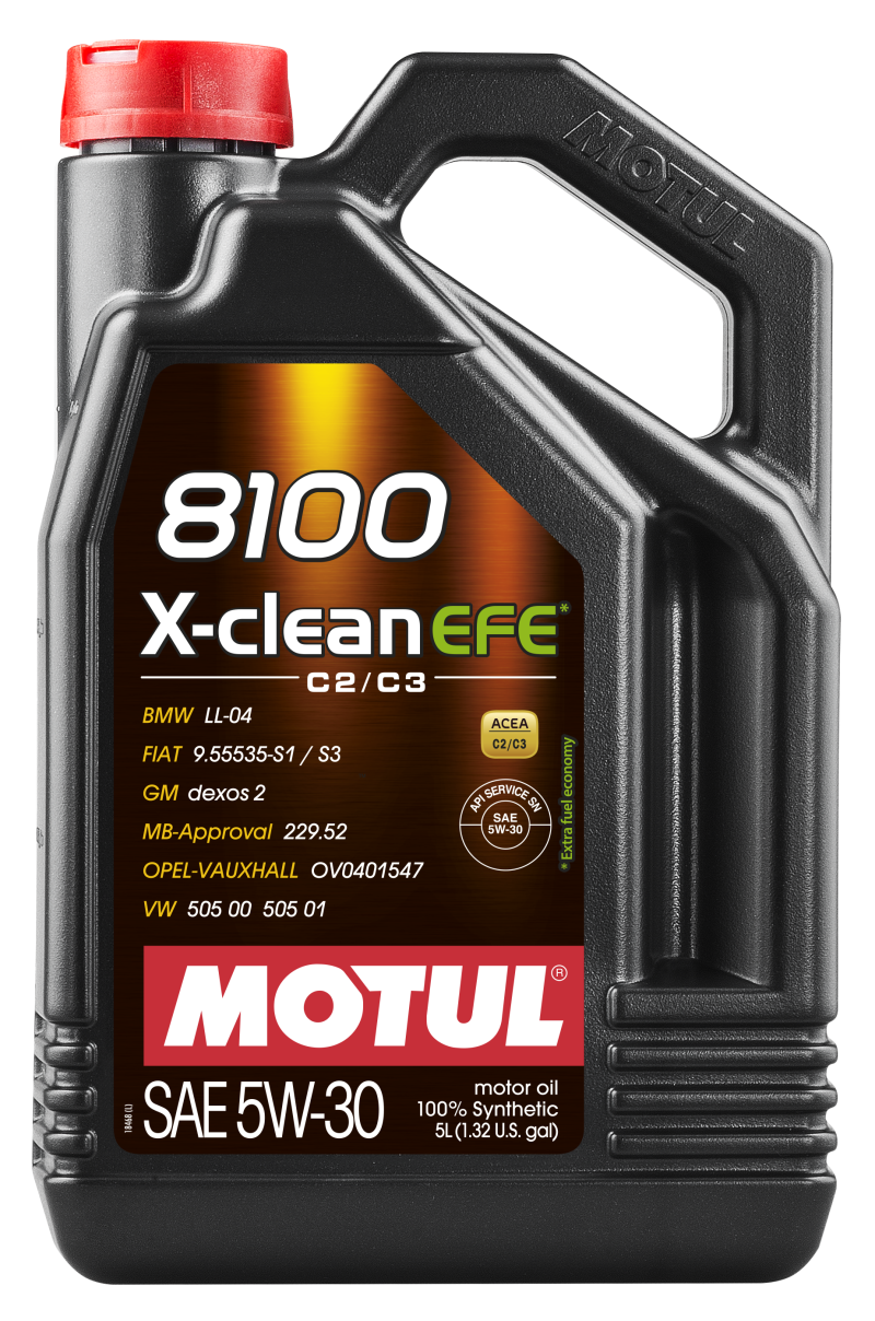 Motul 5L Synthetic Engine Oil 8100 5W30 X-Clean EFE - Case of 4