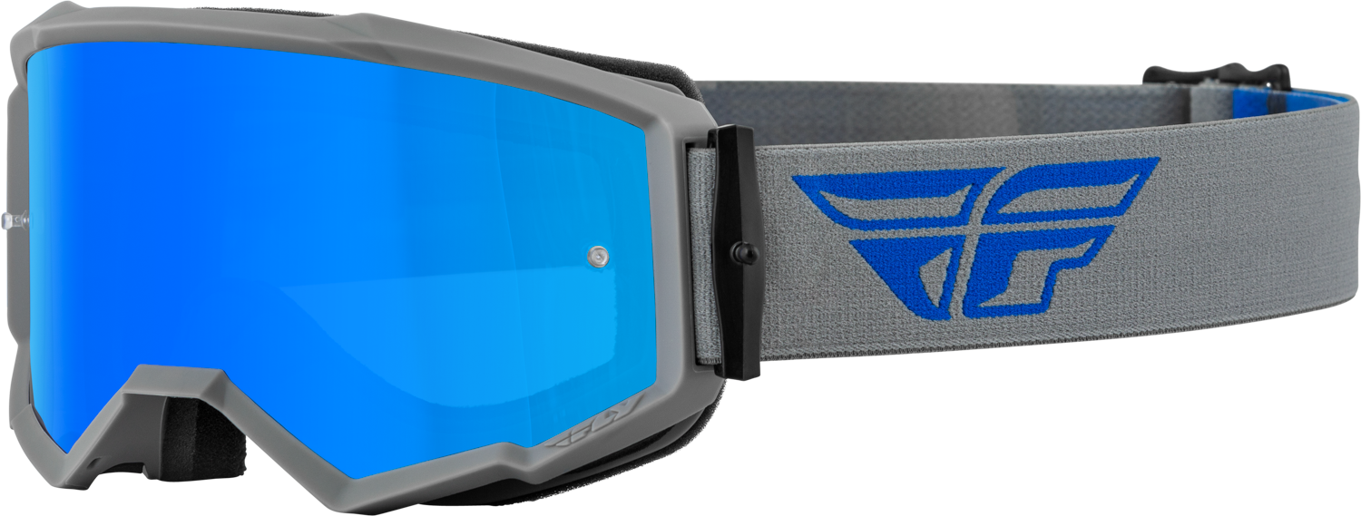 Fly Racing Fly Racing 37-51495 Zone Goggle Grey/Blue W/ Sky Blue Mirror/Smoke Lens