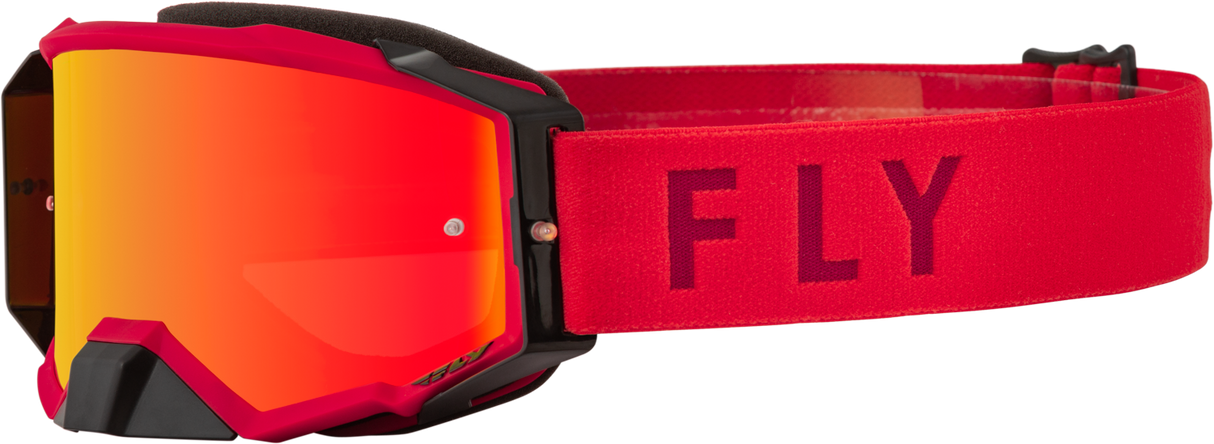 Fly Racing Fly Racing 37-51895 Zone Pro Goggle Red W/ Red Mirror/Amber Lens