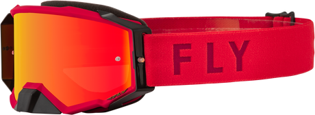 Fly Racing Fly Racing 37-51895 Zone Pro Goggle Red W/ Red Mirror/Amber Lens