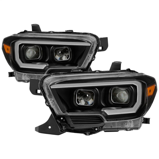 SPYDER xTune 16-18 Toyota Tacoma SR/SR5 DRL Proj Headlights w/Turn Signal - Blk (PRO-JH-TTA16-SR-BK)