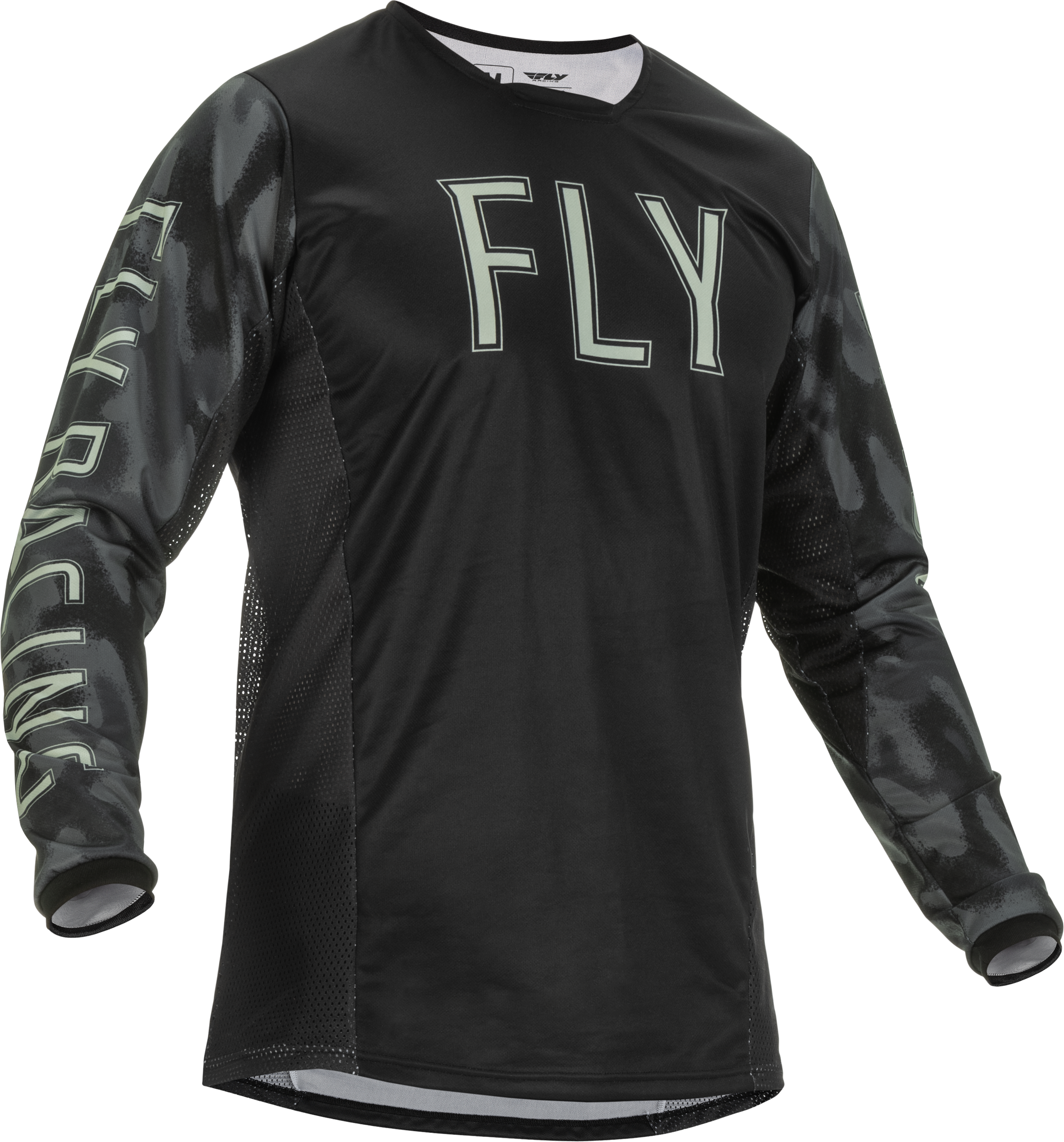Fly Racing Fly Racing 375-524L Kinetic S.E. Tactic Jersey Black/Grey Camo Lg